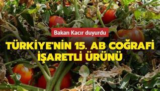Bakan Kacr duyurdu: Trkiye'nin 15. AB corafi iaretli rn