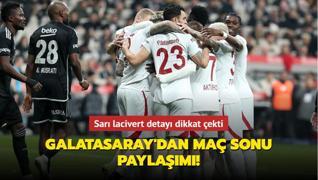 Galatasaray'dan maç sonu paylaşımı! Sarı lacivert detayı dikkat çekti