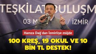 Hamza Dağ'dan İzmirliye müjde... 100 kreş, 19 okul ve 10 bin TL destek!