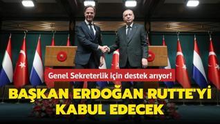 Bakan Erdoan Rutte'yi kabul edecek... Genel Sekreterlik iin destek aryor!