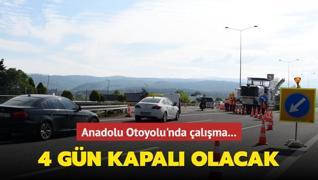 Anadolu Otoyolu'nda alma: 4 gn kapal olacak