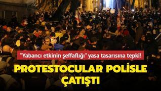 Protestocular polisle att... Grcistan'da yabanc etkinin effafl yasa tasarsna tepki!