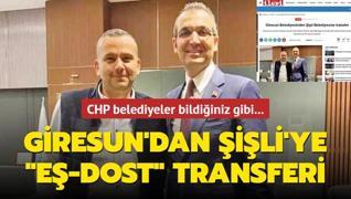 CHP belediyeler bildiiniz gibi... Giresun'dan ili'ye e-dost transferi