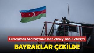 Ermenistan iade etmeyi kabul etmiti: O blgelere Azerbaycan bayraklar ekildi
