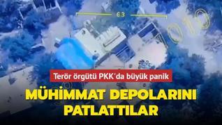 Terr rgt PKK'da byk panik! Mhimmat depolarn patlattlar