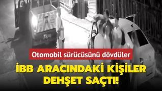 BB aracndaki kiiler dehet sat! Otomobil srcsnn yolunu kesti