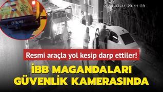 BB magandalar gvenlik kamerasnda... Resmi arala yol kesip darp ettiler!