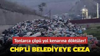 CHP'li belediyeye ceza... Tonlarca p yol kenarna dktler!