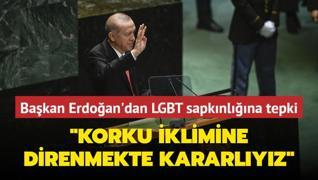 Bakan Erdoan'dan LGBT sapknlna sert tepki... Korku iklimine direnmekte kararlyz