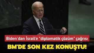 Biden'dan srail'e diplomatik zm ars... BM'de son kez konutu!