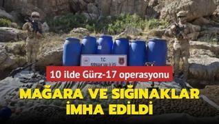 10 ilde Grz-17 operasyonu: Maara ve snaklar imha edildi