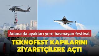 Ayaklar yere basmayan festival! TEKNOFEST Adana kaplarn ziyaretilere at