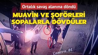 Ortalk sava alanna dnd: Muavin ve ofrleri sopalarla dvdler