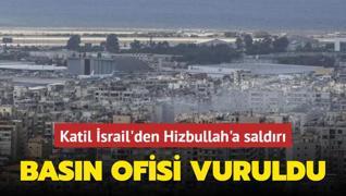 Katil srail'den Beyrut'a saldr: Hizbullah'n basn ofisi vuruldu