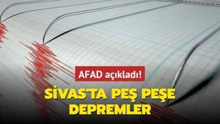 AFAD aklad: Sivas'ta pe pee depremler!