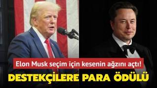 Elon Musk seim iin kesenin azn at! Trump' destekleyenlere 1 milyon dolar verecek