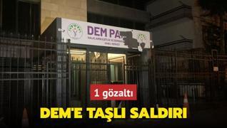 DEM Parti Genel Merkezi'ne tal saldr; 1 kii gzaltnda