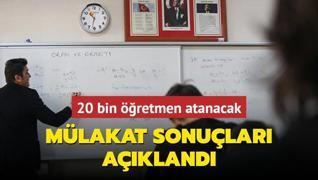 20 bin retmen atanacak! Mlakat sonular akland