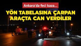 Ankara'da feci kaza...Yn tabelasna arpan arata can verdiler