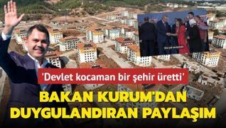 Bakan Kurum'dan duygulandran paylam: Bundan sonra dkeceimiz gzyalar sadece sevinten olsun