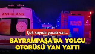 Bayrampaa'da yolcu otobs yan yatt: Yarallar var