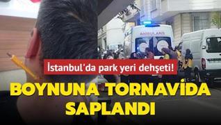 stanbul'da park yeri deheti! Boynuna tornavida sapland