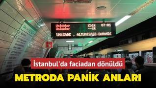 stanbul'da faciadan dnld! Metroda panik anlar