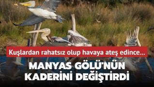 Manyas Gl'nn kaderini deitiren olay! Kulardan rahatsz olup havaya ate edince...