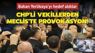 CHP'li vekillerden Meclis'te provokasyon! Bakan Yerlikaya'nn toplantya girmesini engellemeye kalktlar