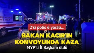 Bakan Kacr'n konvoyunda kaza: 2'si polis 6 yaral... MYP'li l Bakan ld