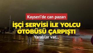 Kayseri'de can pazar: i servisi ile yolcu otobs arpt: 17 yaral