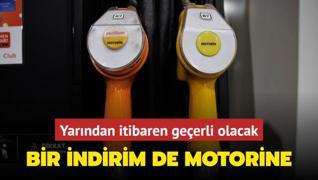 Benzinin ardndan bir indirim de motorine... Yarndan itibaren geerli olacak