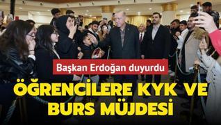 Bakan Erdoan duyurdu: rencilere KYK ve burs mjdesi