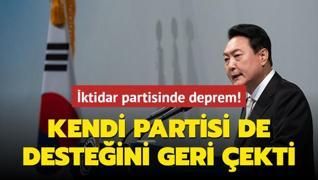 Gney Kore'de skynetim krizi... Kendi partisi de Devlet Bakan Yoon'a desteini geri ekti