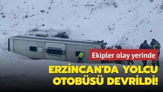 Erzincan'da yolcu otobs kazas!