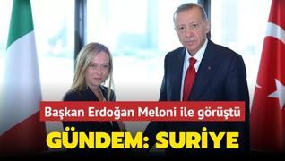 Bakan Erdoan Meloni ile telefonda grt: Gndem: Suriye