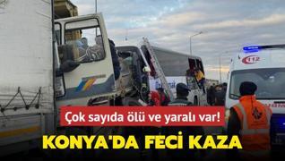 Konya'da feci kaza... ok sayda l ve yaral var!