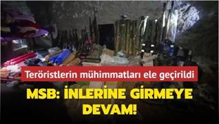 MSB: nlerine girmeye devam! Pene-Kilit blgesinde terristlerin mhimmatlar ele geirildi