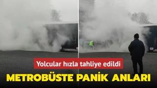 Metrobste korku dolu anlar! Yolcular hzla tahliye edildi