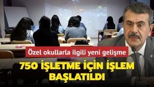 zel okullarla ilgili yeni gelime: 750 iletme iin ilem balatld