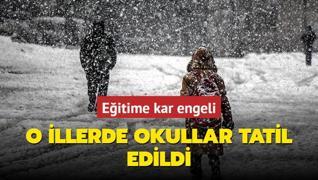 Eitime kar engeli... O illerde okullar tatil edildi