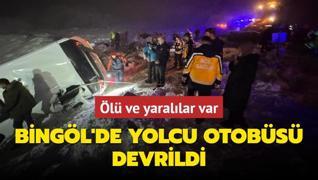 Bingl'de yolcu otobs devrildi: l ve yarallar var