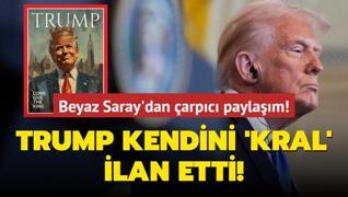 Beyaz Saray'dan arpc paylam! Trump kendini 'kral' ilan etti!