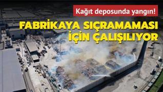 Ske'de kat deposunda yangn! Fabrikaya sramamas iin allyor