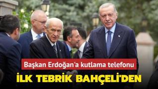 Devlet Baheli'den Bakan Erdoan'a tebrik telefonu