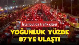 stanbul'da trafik ilesi: Younluk yzde 87'ye ulat