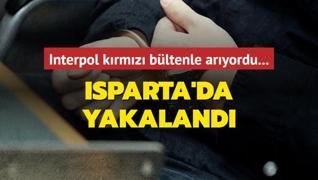 Interpol krmz bltenle aryordu... Isparta'da dzenlenen operasyonla yakaland