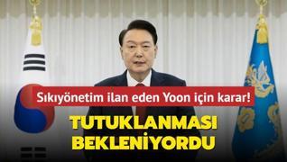 Tutuklanmas bekleniyordu... Skynetim ilan eden Yoon iin karar!