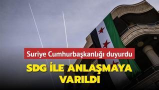 Suriye Cumhurbakanl duyurdu... SDG ile anlamaya varld