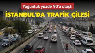 stanbul'da trafik ilesi... Younluk yzde 90'a ulat